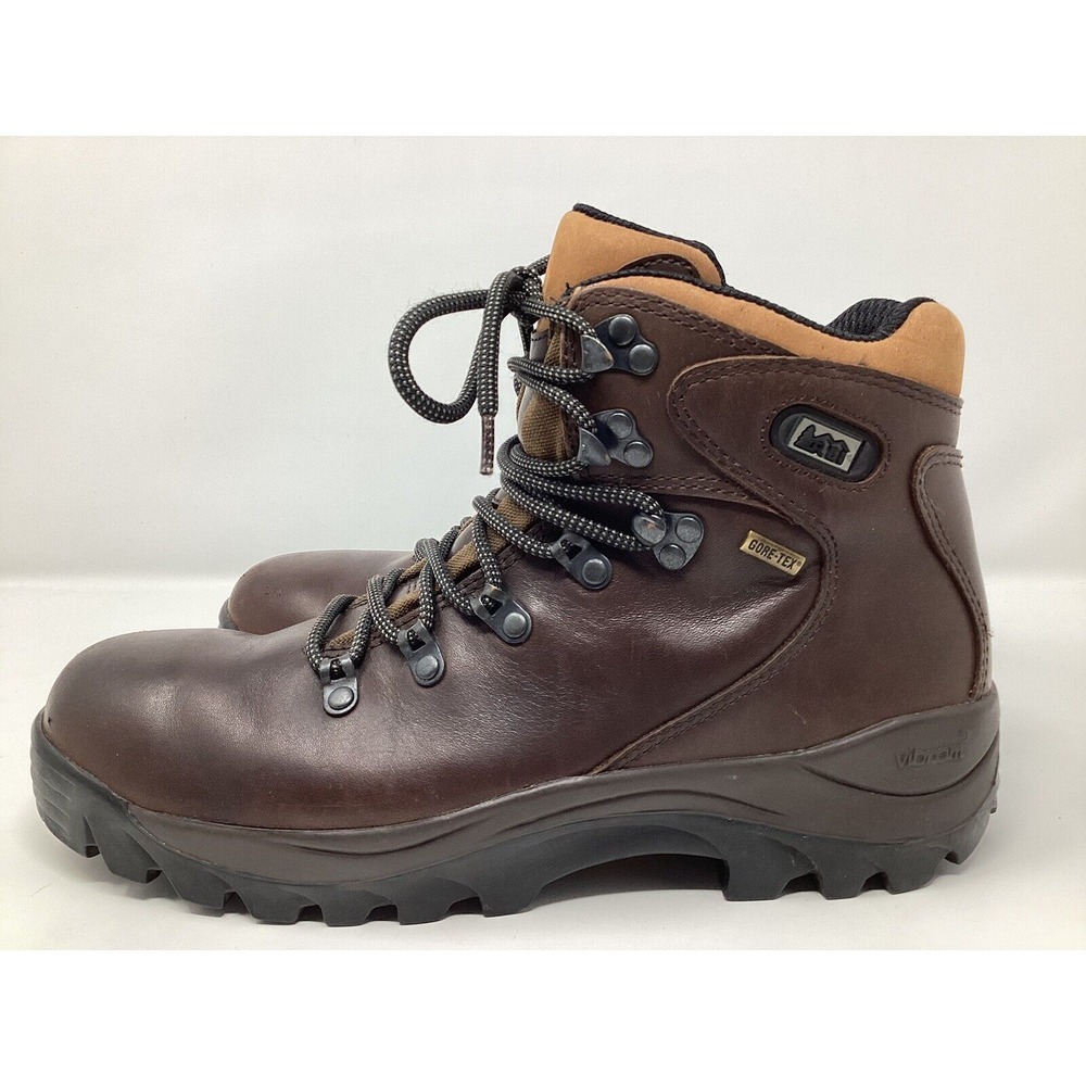 REI Goretex Brown Leather Women's Hiking Boot Size 8 Gorpcore Outdoor Camping